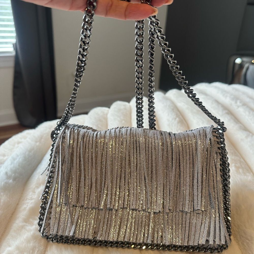 Stella McCartney Silver Fringe Chain shoulder or Crossbody bag